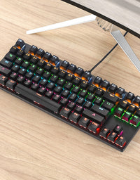 Mechanical Keyboard Green Shaft Desktop Non Punch 87 Key Keyboard - TryKid
