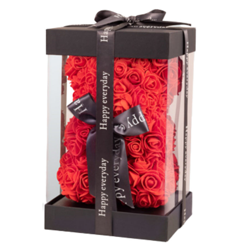 25cm Cute Flower Rose Bear Handmade Valentines Day 2020 Gift - TryKid