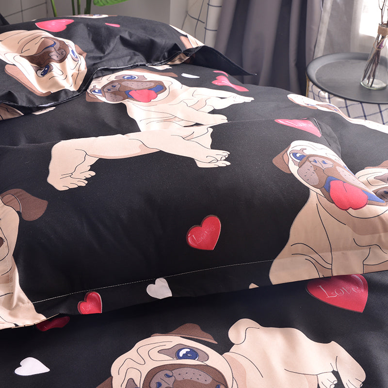 Cartoon pug bedding set - TryKid