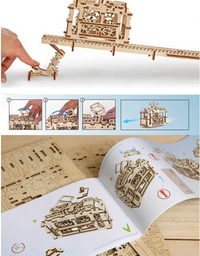 DIY 154pcs Wooden Streetcar Mechanical Transmission Model Assembly Puzzle Toy For kids Education gift - TryKid
