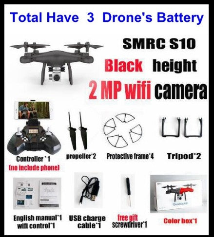 Sales Promotion WiFi 2MP Camera With S10 SMRC FPV Quadcopter Drone Helicopter UAV Micro Remote Control Toy RACER KIT Aircraft - TryKid