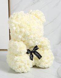 25cm Cute Flower Rose Bear Handmade Valentines Day 2020 Gift - TryKid
