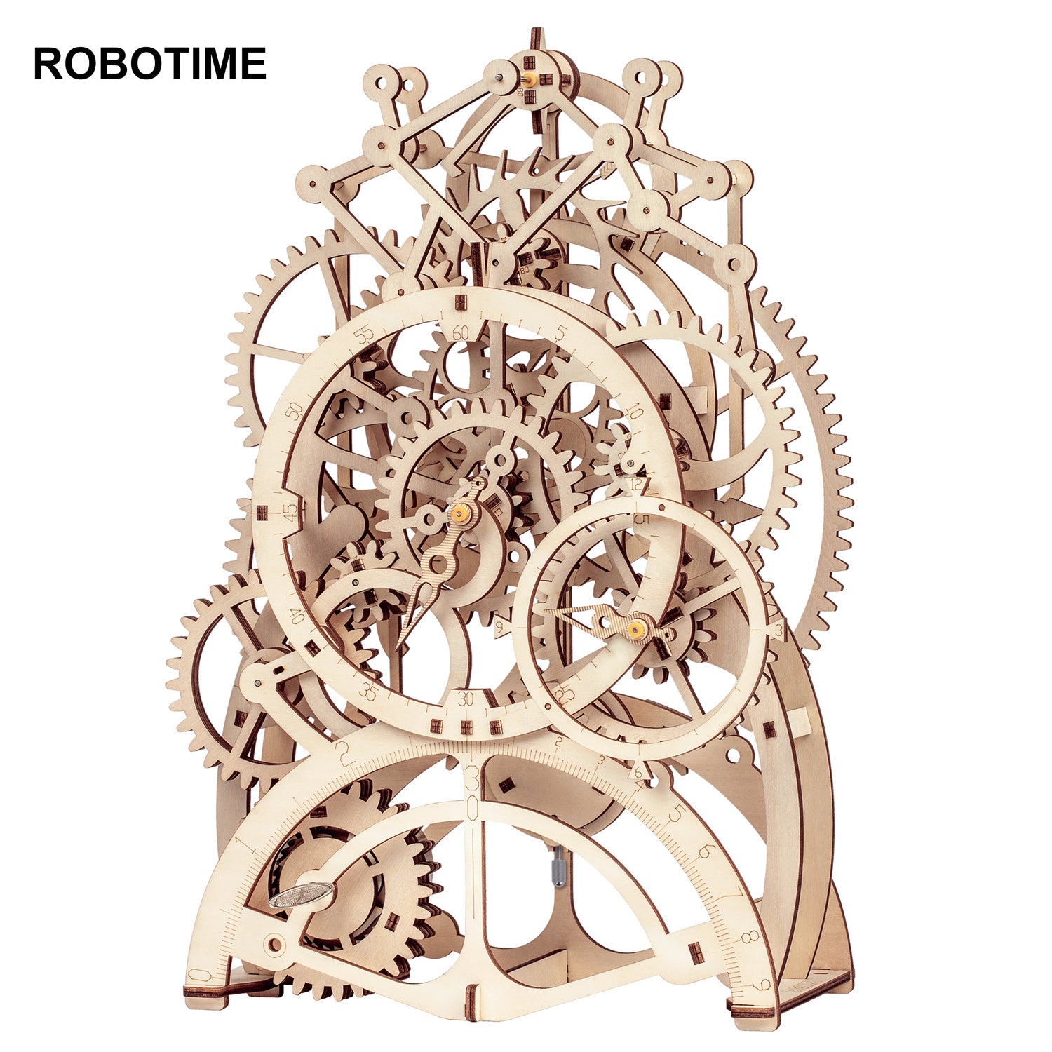Robotime Rokr Pendulum Clock 170 Pcs 3D Wooden Puzzle Toys Building Block Kits Assembly Gifts For Children - TryKid