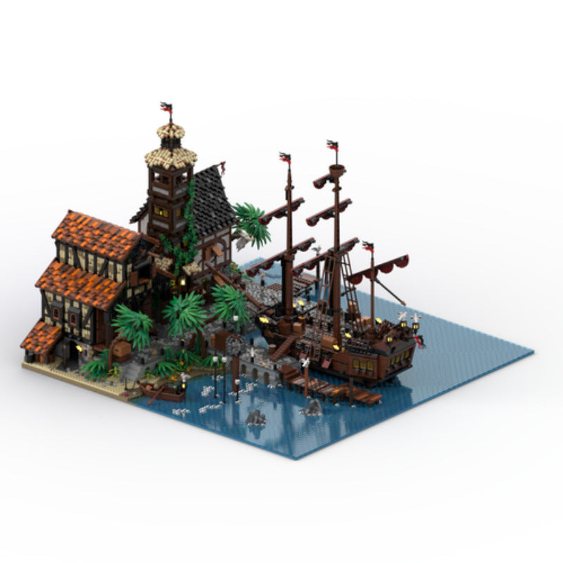 Modular Building Toys For Pirate Town Ship Port Terminal Building - TryKid