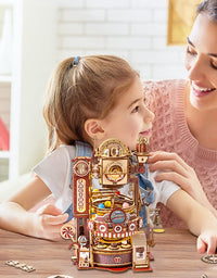 Robotime ROKR Marble Chocolate Factory 3D Wooden Puzzle Games Assembly Model Building Toys For Children Kids Birthday Gift - TryKid
