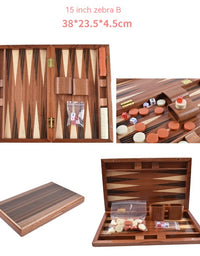 Factory High-grade Wooden Western Backgammon Chess Box Solid Wood Baccarat - TryKid
