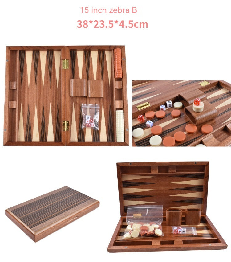 Factory High-grade Wooden Western Backgammon Chess Box Solid Wood Baccarat - TryKid