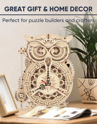 Robotime Rokr Creative DIY Toys 3D Owl Wooden Clock Building Block Kits For Children Christmas Gifts Home Decoration LK503 - TryKid
