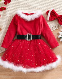 Child Girl Christmas Dress Headband Suit - TryKid
