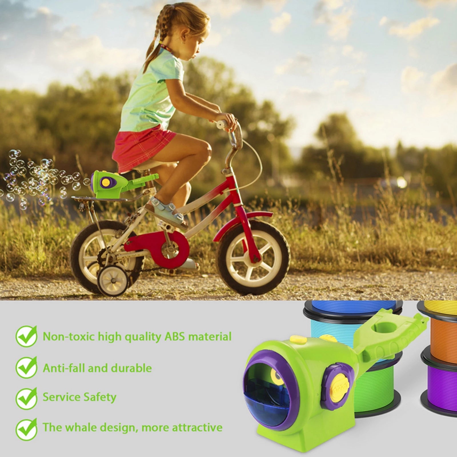 Bike Bubble Machine Automatic Bubble Machine Gun Soap Glow Bubble Blower Outdoor Kids Child Brinquedos Toy For Kids - TryKid