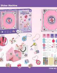 Girls Jewelry Making Kit DIY Arts And Crafts Gifts, Necklace Pendant & Bracelet Crafting Set Versatile Magic Sticker Machine Magic Book Children's DIY Making Christmas Gift Jewelry Gift Set For Kids - TryKid
