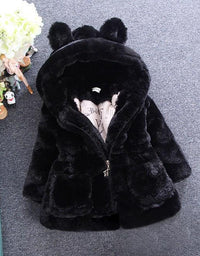 Girl's fur coat for autumn and winter - TryKid
