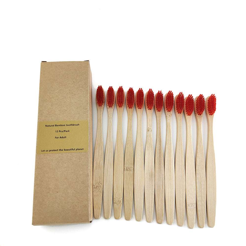 12 Bamboo charcoal environmentally friendly toothbrushes