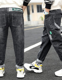 Boys Jeans Autumn And Winter New One-piece Velvet - TryKid
