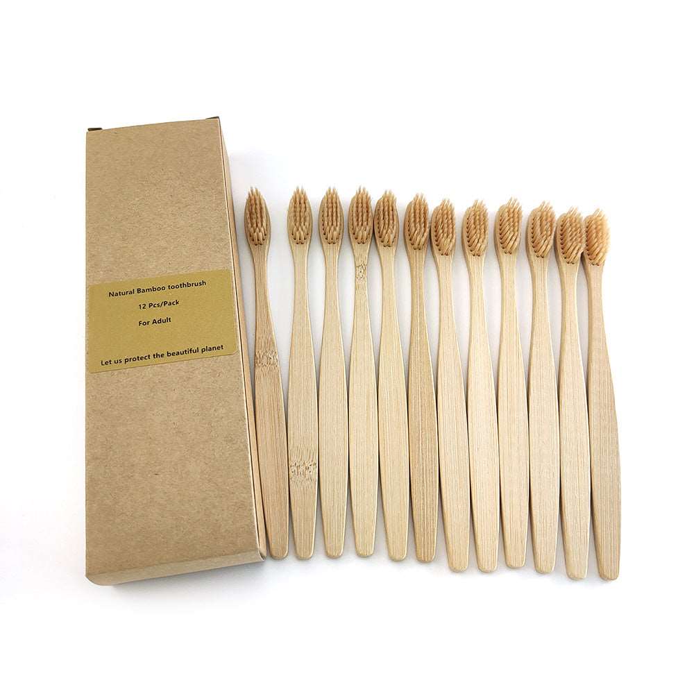 12 Bamboo charcoal environmentally friendly toothbrushes