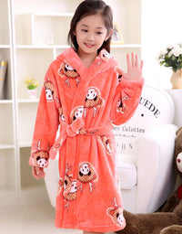 Plus velvet long sleeve children bathrobe - TryKid
