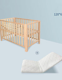 Pine Crib Solid Wood Splicing Unpainted Mobile Multifunctional Lengthened Adjustable Children's Bed - TryKid
