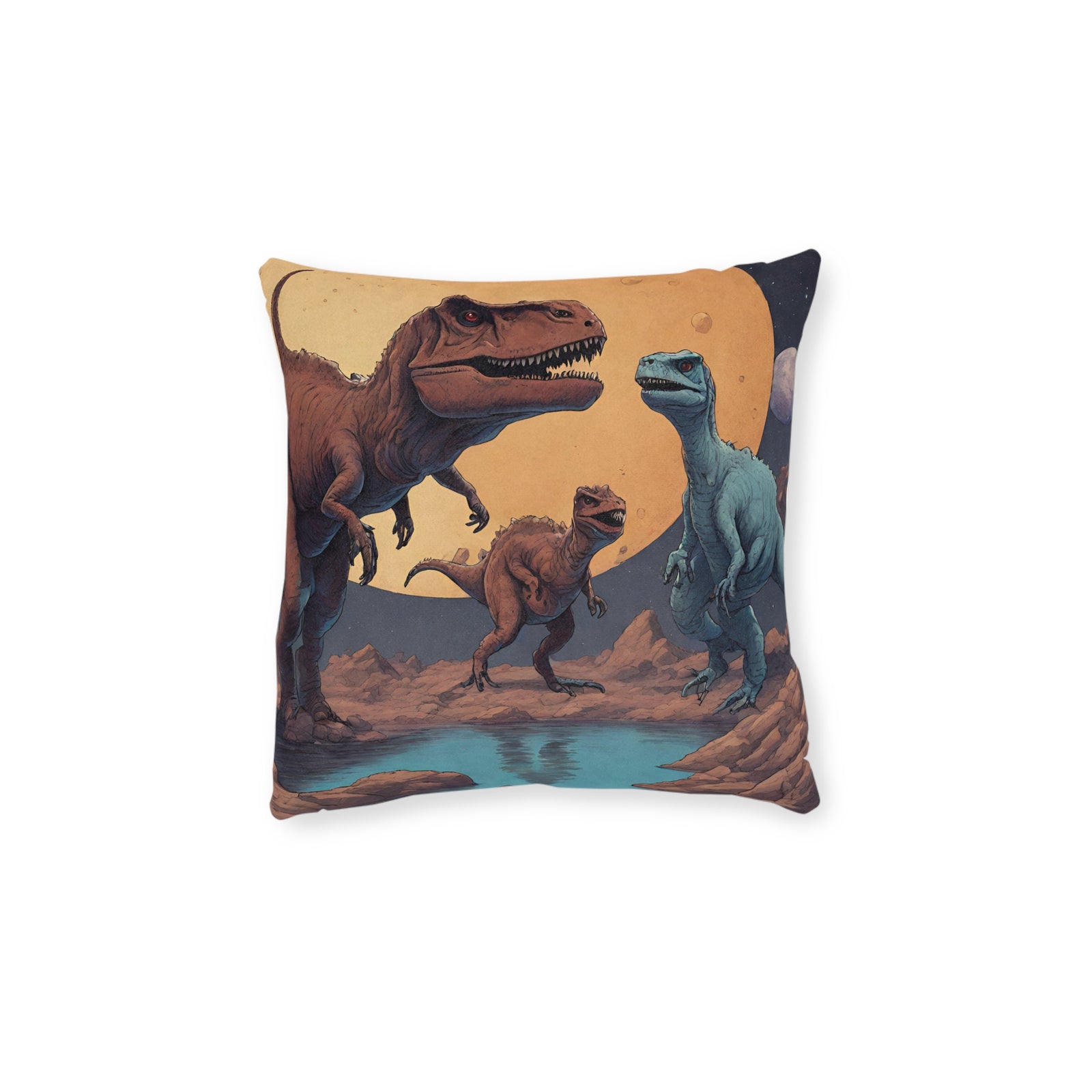 Square Dinosaur Design Pillow: 2-Way Reversible Comfort for a Roaring Bedroom Upgrade