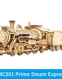 Robotime ROKR Train Model 3D Wooden Puzzle Toy Assembly Locomotive Model Building Kits for Children Kids Birthday Christmas Gift - TryKid
