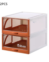 Transparent Box Stackable Drawer Storage Shoe Rack - TryKid
