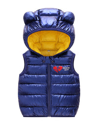 Children Warm Down Vest Autumn Baby Boys Girls Sleeveless Waistcoat Kids Outerwear Vests Children Hooded Jackets - TryKid
