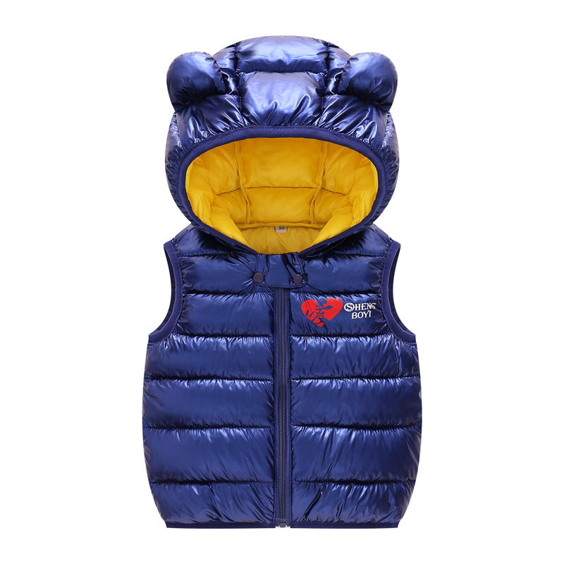 Children Warm Down Vest Autumn Baby Boys Girls Sleeveless Waistcoat Kids Outerwear Vests Children Hooded Jackets - TryKid