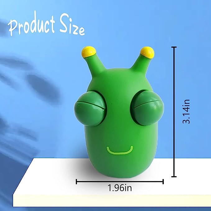 12PCS Funny Grass Worm Pinch Toy, Green Eye Bouncing Worm Squeeze Toy, Novelty Fun Squeeze Stress Relief Toys For Adults Kids Gift Cool Gadgets - TryKid