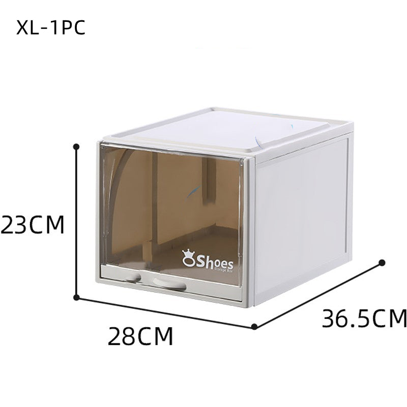 Transparent Box Stackable Drawer Storage Shoe Rack - TryKid