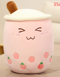 Cute Fruit Drink Plush Stuffed Soft Strawberry Milk Tea Plush Boba Tea Cup Toy Bubble Tea Pillow Cushion Kids Gift - TryKid
