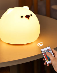 Child Led Night Silicone Light, USB Rechargeable Touch Sensor Colorful Lamp For Kids, Bedroom Bedside Touch Animal Bear Lantern Table Lamps Children's Silicone Lamp USB Rechargeable Touch Sensor Color - TryKid
