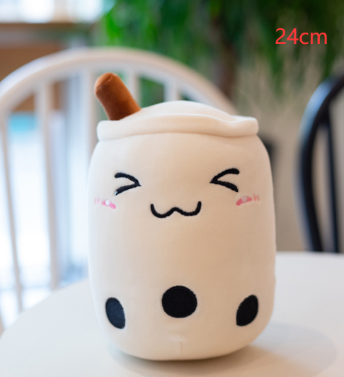 Cute Fruit Drink Plush Stuffed Soft Strawberry Milk Tea Plush Boba Tea Cup Toy Bubble Tea Pillow Cushion Kids Gift - TryKid