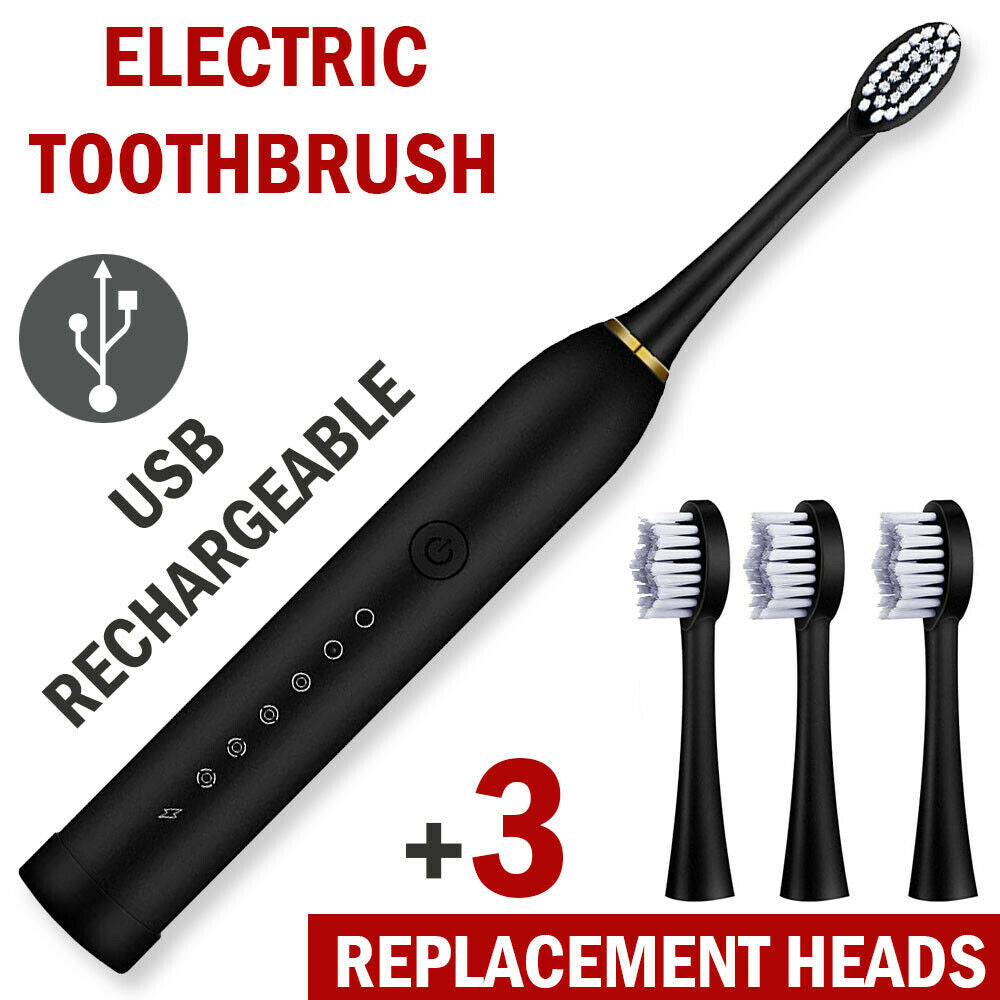 Rechargeable Sonic Electric Toothbrush Brush Heads Toothbrushes for Adults Kids - TryKid