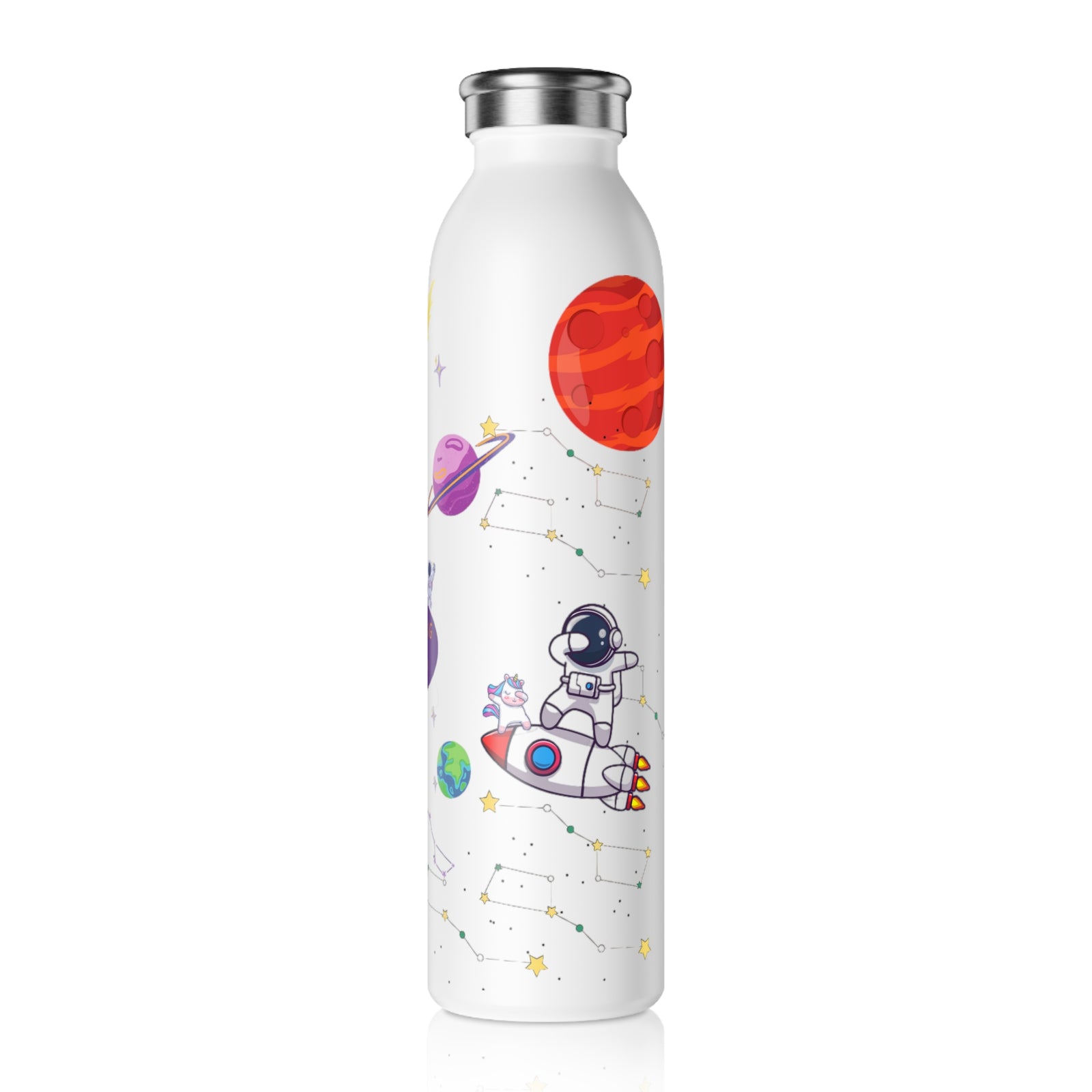 Explore the Cosmos Stainless Steel Water Bottle - Stars, Planets, Galaxies, Astronauts, and Rocket Ship Fun for Kids and Parents - TryKid's Cool and Trending New Design