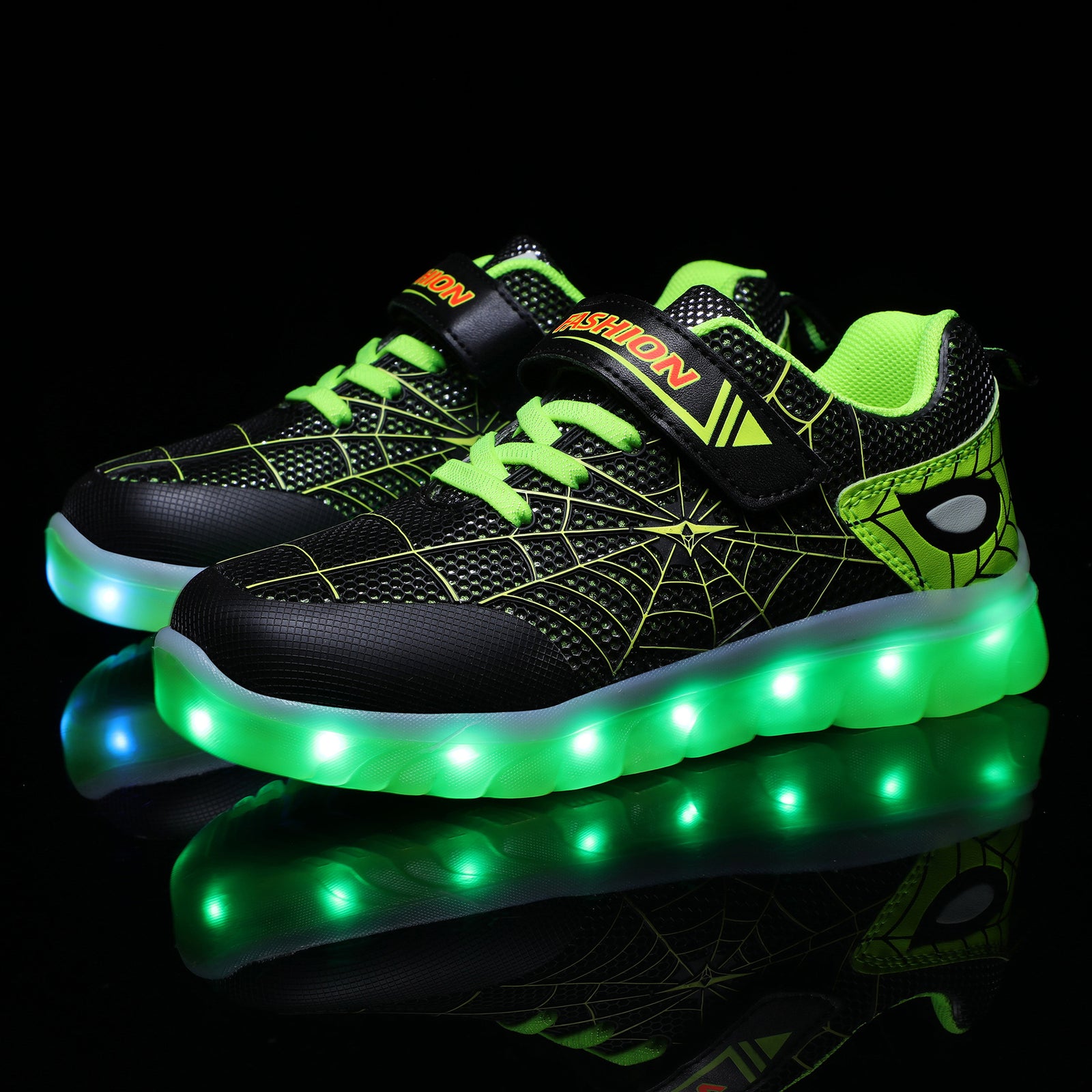 Size 26-37 Kids Led USB Recharge Glowing Shoes Children's Hook Loop - TryKid