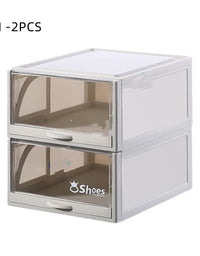 Transparent Box Stackable Drawer Storage Shoe Rack - TryKid
