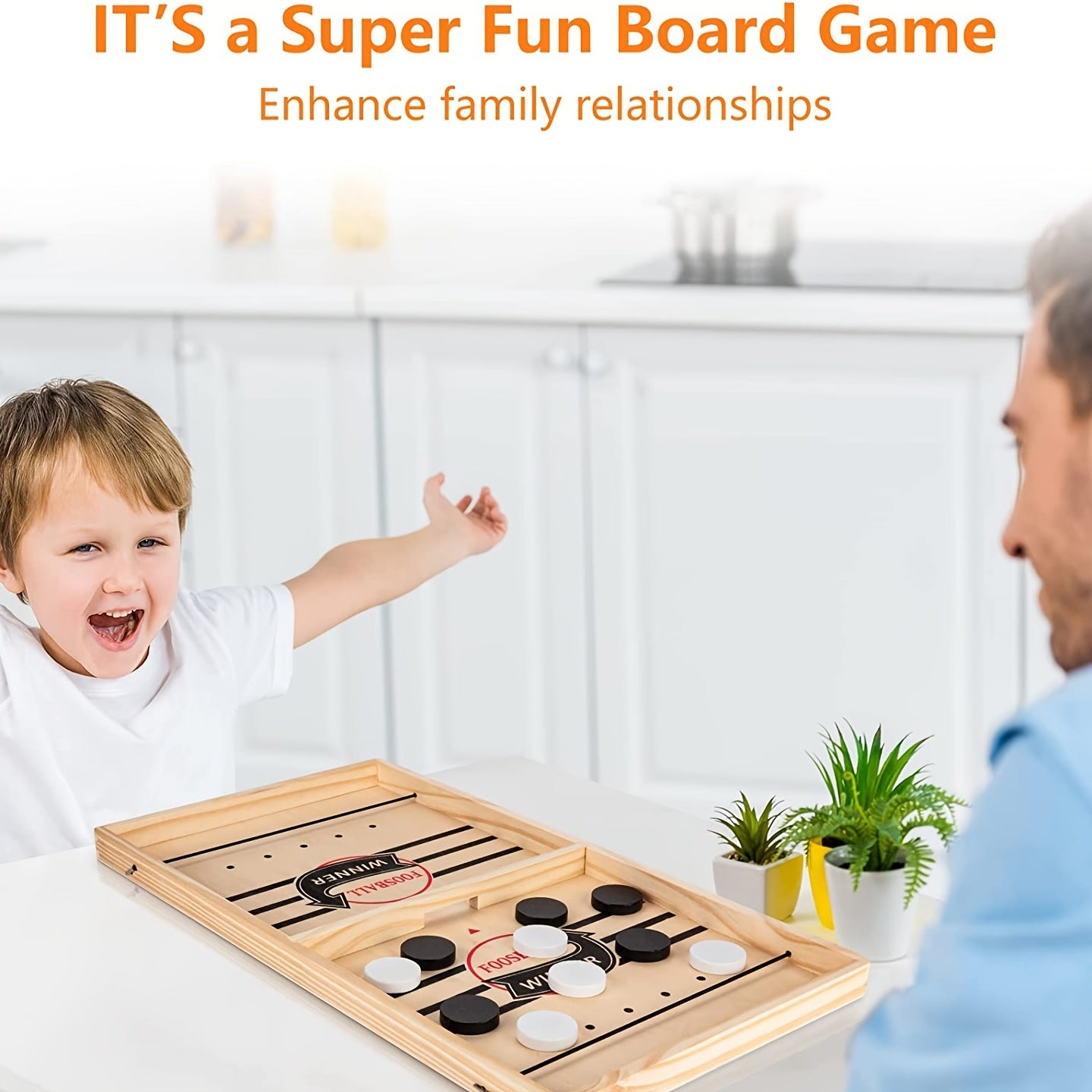Fast Sling Puck Game,Wooden Hockey Game,Super Foosball Table,Desktop Battle Parent-Child Interaction Winner Slingshot Game,Adults And Kids Family Game Toys - TryKid