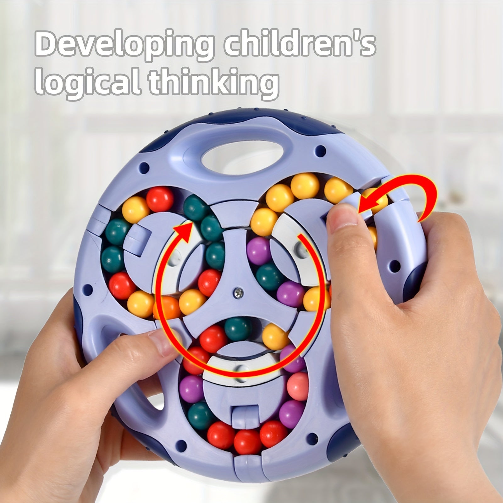 Rotating Magic Bean Cube Magic Bean Cube Toys Portable Double-Sided Ball Rotating Bean 3D Puzzles Education Toy For Kids Double Flip Handheld Puzzle Rings Stress Fidget Spinners Toys - TryKid