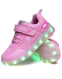 Size 26-37 Kids Led USB Recharge Glowing Shoes Children's Hook Loop - TryKid
