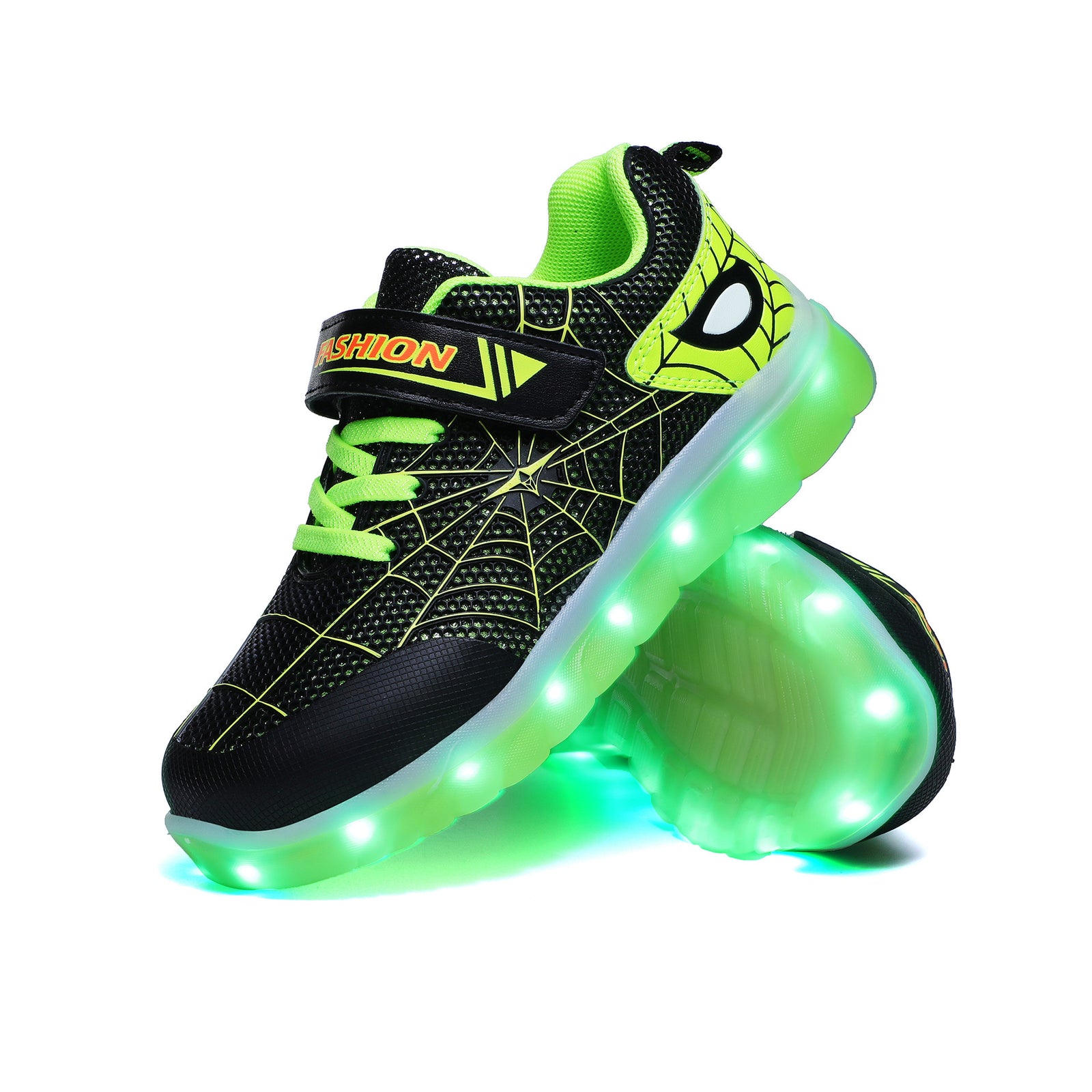 Size 26-37 Kids Led USB Recharge Glowing Shoes Children's Hook Loop - TryKid