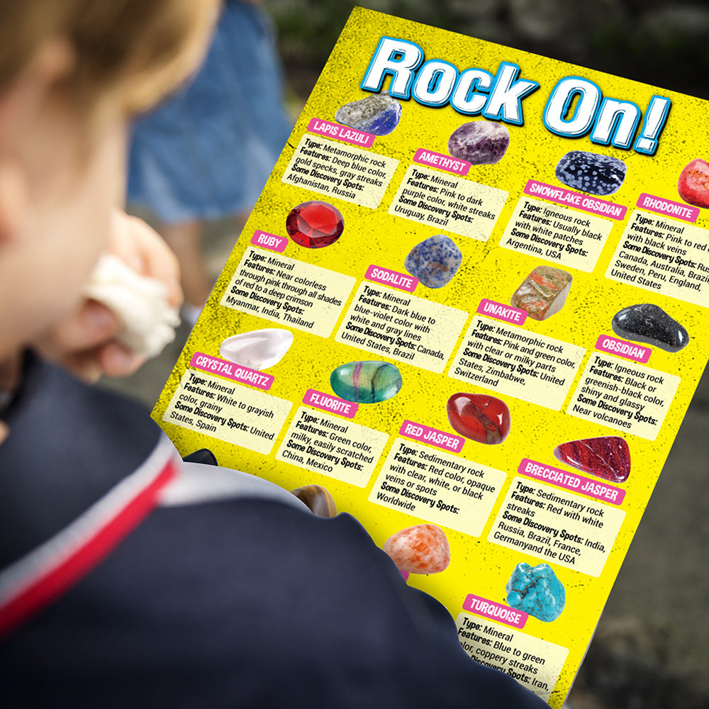 Rock For Kids 36 Pcs Rocks With Learning Guide, Gemstones Crystals Kit Mineral Education Set Geology Science Toys Educational Gifts For Boys Girls Age Above 6 Year Old - TryKid