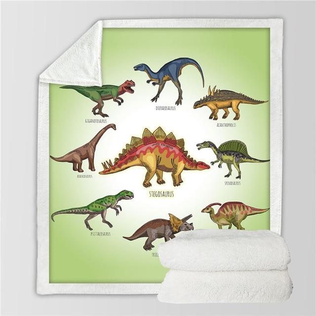 Kids Children Dinosaur Fluffy Soft Cotton Blanket Jurassic Cartoon Boys Girl Throw Blankets For Beds Home Textile Bedding Outlet - TryKid