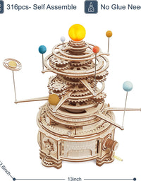 Robotime ROKR 316PCS Rotatable Mechanical Orrery 3D Wooden Puzzle Games Assemble Model Building Kits Toys Gift For Children Boys - TryKid
