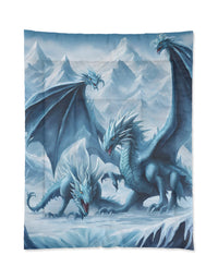 Frosty Fantasy: Ice Dragon, Snow, and Epic Battle Kids' Comforter - Transform the Bedroom into a Winter Wonderland!
