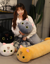 Large Size Cartoon Cat Plush Toys Stuffed Cloth Doll Long Animal Pillow Cushion - TryKid
