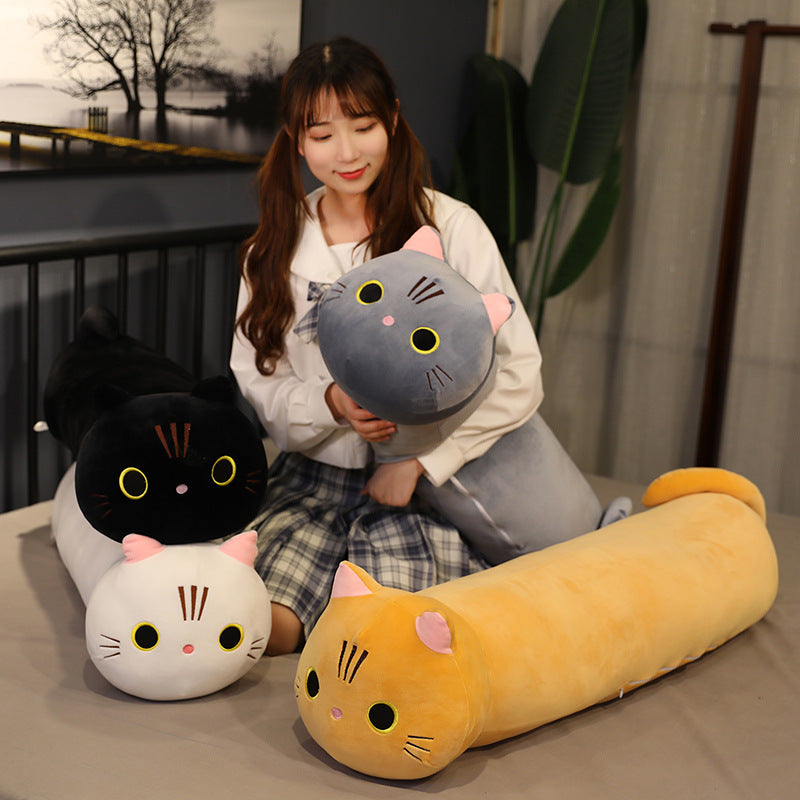 Large Size Cartoon Cat Plush Toys Stuffed Cloth Doll Long Animal Pillow Cushion - TryKid