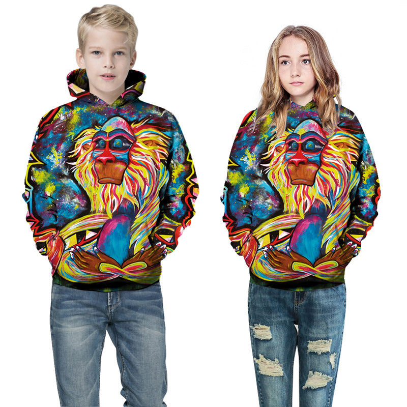 Digital Printed Children's Hooded Sweater For Kids - TryKid