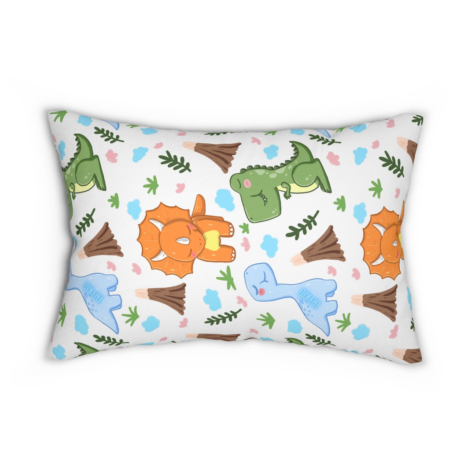 TryKid's Dino Haven Pillow - Vibrant Dinosaur and Tree Design for a Fun and Cozy Kids' Bedroom - Best in New Trending Designs