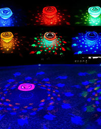 Fish Projection Bathtub Light Kids Toy LED Floating Underwater Submersible Swimming Pool Decor Light Fountain Diving Lamp
