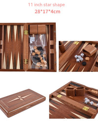 Factory High-grade Wooden Western Backgammon Chess Box Solid Wood Baccarat - TryKid
