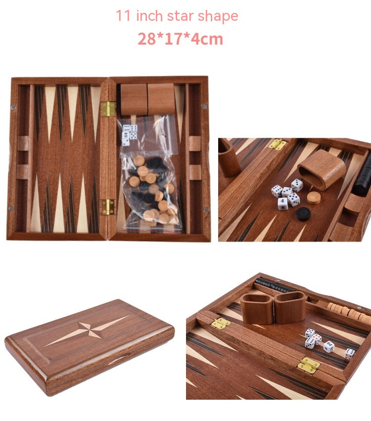 Factory High-grade Wooden Western Backgammon Chess Box Solid Wood Baccarat - TryKid